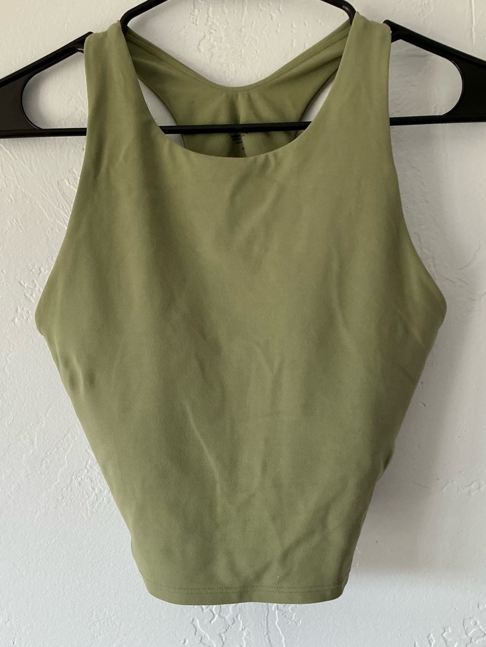 Athleta Olive High-Neck Cropped Sports Bra Tank - Picture 3 of 7